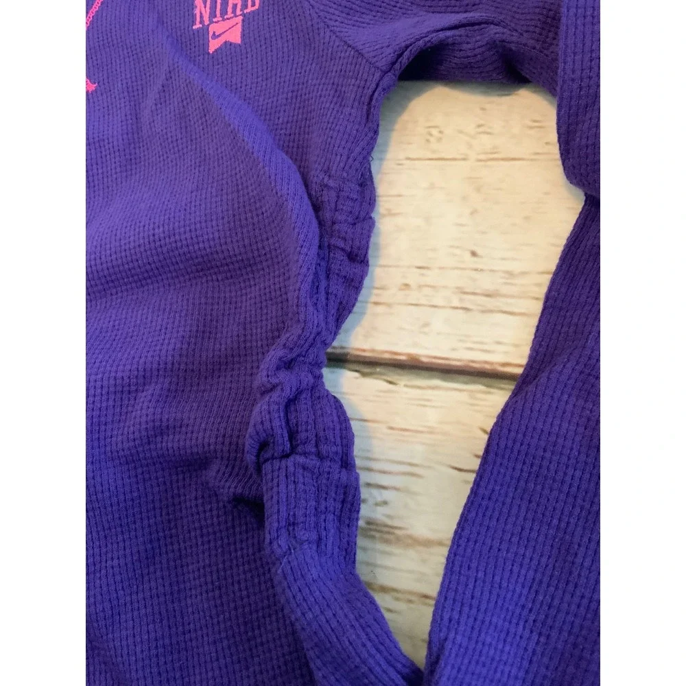 NWT Nike Girls Electro Purple Thermal Waffle Knit Hoodie Pink Stitching M‎